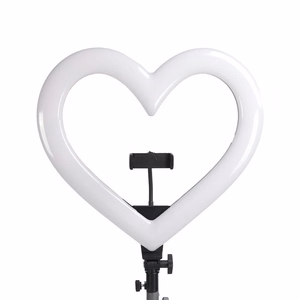 LED gredzenveida Stream RGB lampa 10" ar telefona turētāju HEART + statīvs JM26-10 melna
