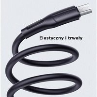 USAMS Kabelis U68 microUSB 2A Fast Charge 1m melns SJ502USB01 (US-SJ502)