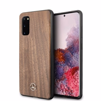 Mercedes Wood Line Walnut viedtālruņa apvalks Samsung Galaxy S20 – brūns