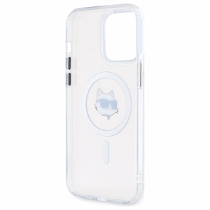 Чехол Karl Lagerfeld IML Metal Choupette Head MagSafe для iPhone 13 Pro - белый
