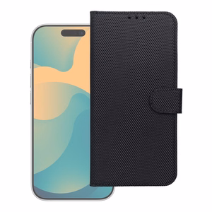 Atlokāmais 4Card RFID maciņš Xiaomi 17 ULTRA ar aizsardzību pret zādzībām, no tehniskā auduma, melns