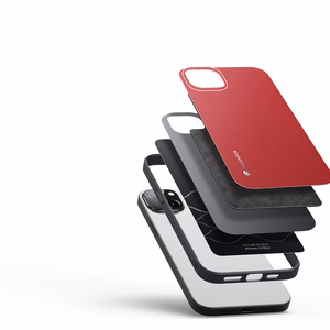 Dux Ducis Fino viedtālruņa apvalks iPhone 14 Plus sarkans, izgatavots no neilona