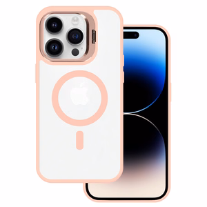 Tel Protect Magnētiskais viedtālruņa apvalks ar statīvu Iphone 14 Pro gaiši rozā