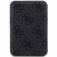 Guess indukcijas 15W GUPB5FP4EMGK 5000mAh portatīvais lādētājs melna/melna 4G ādas metāla logotips MagSafe