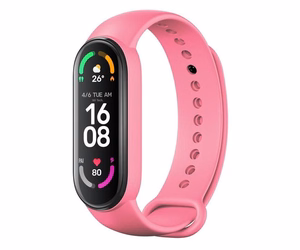 Силиконовый ремешок для Xiaomi Mi Band 5 / 6 / 7 розовый (37)