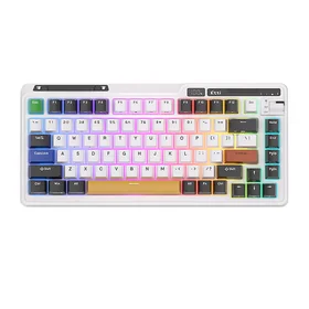 Royal Kludge KZZI K75 pro RGB bezvadu mehāniskā tastatūra, Eternity slēdzis (melna un balta) (QWERTY)