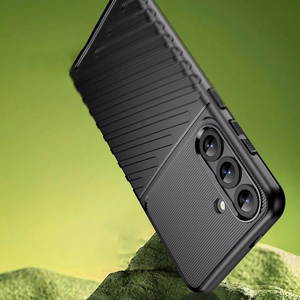 Pērkona apvalks Samsung Galaxy S25+ silikona bruņu vāks - melns
