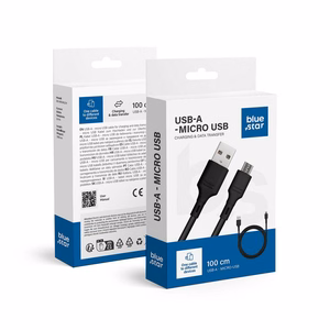 Kabelis BLUE STAR 2A USB A uz Micro USB DC-001AM2.0 1 m melns (m)