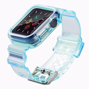 Silikona aproce siksniņa apvalks siksniņa gaismas komplekts Apple Watch 38mm - zils