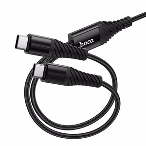 Cable 2in1 USB C to USB C+C Hoco 1 m X123 black