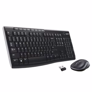 Bezvadu QWERTY tastatūras un peles komplekts Logitech MK270, melns