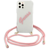 Guess Script Vintage iPhone 12 Pro Max 6.7" apvalks - rozā