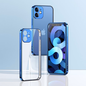Joyroom New Beauty Series īpaši plāns viedtālruņa apvalks ar galvanizētu rāmi iPhone 12 mini melns (JR-BP741)
