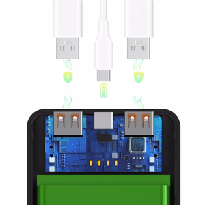 Wozinsky Wpower WPBBK-3 10000 mAh 10W ārējais akumulators, 2x USB-A 2A, balts