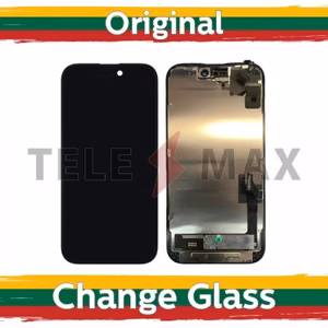 LCD displejs saderīgs ar iPhone 15 melns (Renewed: Telemax)