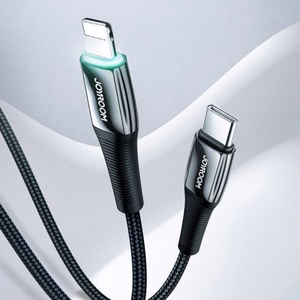 USB kabelis Joryoom S-1224K2 melns Type-C / Lightning 120cm (līdz 20W)