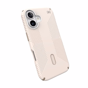 Speck Presidio2 Grip vāciņš ar MagSafe un ClickLock iPhone 16 tālrunim, Bleached Bone/Heirloom Gold