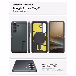 Spigen Tough Armor Mag MagSafe maciņš priekš Samsung Galaxy S26 zaļš