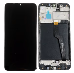 LCD ekrāns Samsung A105 A10 Dual SIM ar skārienjutīgo ekrānu un rāmi melns oriģināls