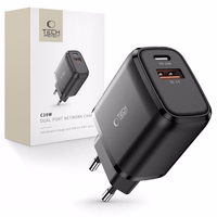 Tech-Protect C20W lādētājs USB-C PD 20W / USB-A QC 3.0 - melns
