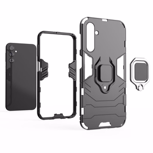 Viedtālruņa apvalks Ring Armor Samsung Galaxy A24 4G ar magnētisko turētāju un gredzenu - melns