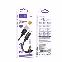 Kabelis USB A uz Micro USB Hoco 2,4A 2 m X89 melns