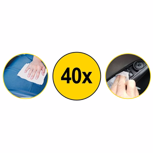 Dunlop mitrās salvetes automašīnas paneļa kopšanai, 40 gab.