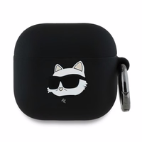 Karl Lagerfeld silikona Choupette Head 3D vāciņš AirPods 4 – melns