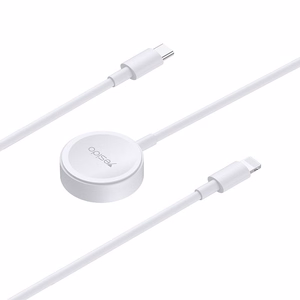 YESIDO lādētājs CA113 2 in 1 iPhone un Apple Watch 2,5W + Type-C/Lightning kabelis 1,2 m 2,4A, balts