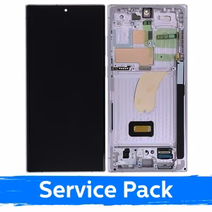 LCD displejs saderīgs ar Samsung S918 S23 Ultra ar rāmi / Lavender / (Service Pack) +AR BATERIJU