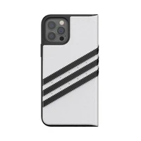 Adidas OR grāmatu apvalks PU iPhone 12 / 12 Pro 6.1" - balta un melna