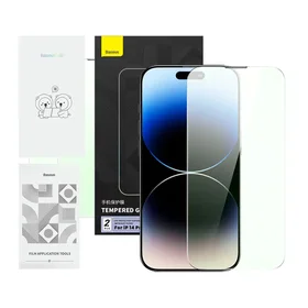 Aizsargstikls ar acu aizsardzības filtru Baseus Crystal Series iPhone 14 PRO
