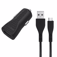 Energizer HardCase - USB-A 1A auto lādētājs + Micro USB kabelis (melns)