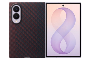 Samsung Galaxy Z Fold8 aramīda šķiedras magnētiskais vāciņš ar 2 pretatspīduma plēvēm, violets