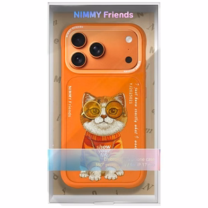 Чехол Nimmy Glasses Cool Cat для iPhone 17 Pro Max - оранжевый