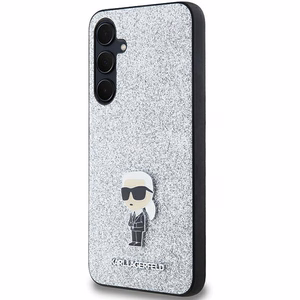 Karl Lagerfeld Fiksēts Mirdzošs Ikonik Logo Metal Pin viedtālruņa apvalks Samsung Galaxy A35 - sudraba