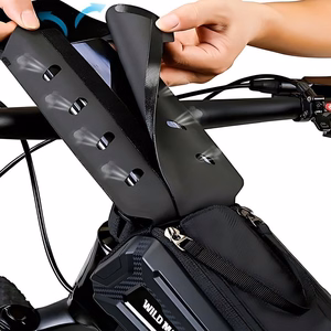 WILDMAN ceļojumu soma velosipēda rāmim ar rāvējslēdzēju, 1L (4 "- 7"), M90, melna