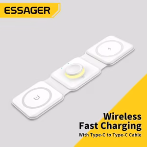 Беспроводное зарядное устройство Essager "Nuo 3in1" белый 15W (iPhone / Apple Watch / Airpods / ночник)