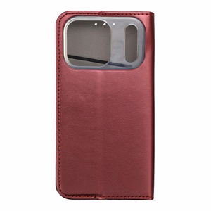 SMART MAGNETO grāmatas tipa viedtālruņa apvalks IPHONE 17 Pro, bordo