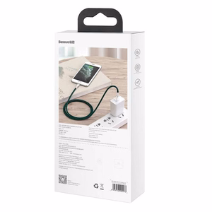 USB kabelis Lightning Baseus Cafule, 2.4A, 1m (zaļš)