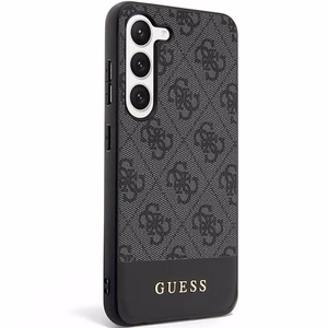 Guess GUHCS23SG4GLGR S23 S911 melns/melns cietais apvalks 4G Stripe kolekcija
