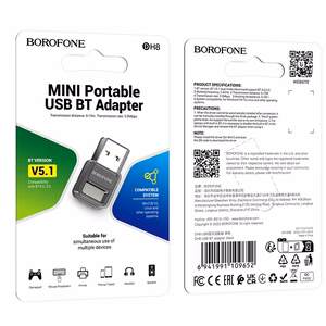 Borofone DH8 Bluetooth 5.1 adapteris, melns
