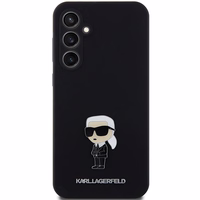Karl Lagerfeld silikona Ikonik Metal Pin viedtālruņa apvalks Samsung Galaxy S23 FE - melns