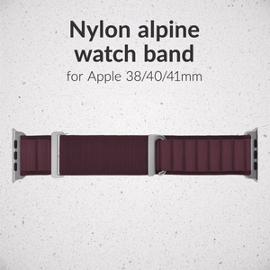 Mobilize neilona pulksteņa siksniņa - Alpine - titāna savienotājs - Apple 38/40/41mm - bordo