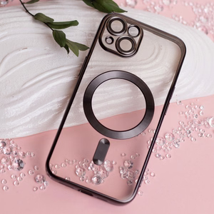 Color Chrome Magnētiskais viedtālruņa apvalks iPhone 12 6,1" melns
