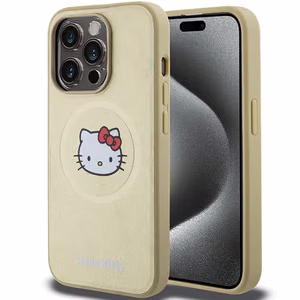 Hello Kitty ādas Kitty Head magnētiskais viedtālruņa apvalks iPhone 13 Pro Max - zelta