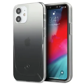 Mercedes Transparent Line viedtālruņa apvalks iPhone 12 mini - melns