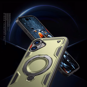 Hybrid Armor Trendy viedtālruņa apvalks ar MagSafe iPhone 16 Plus - zaļš