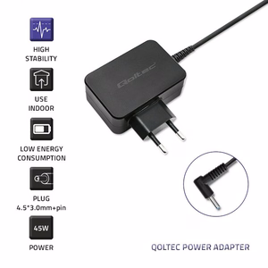 Qoltec 51026 barošanas adapteris iekštelpu/āra 65 W melns