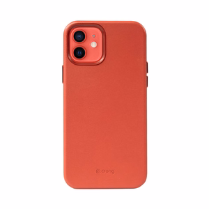 Crong Essential Cover Magnetic mākslīgās ādas vāciņš iPhone 12 / iPhone 12 Pro, ar MagSafe, sarkans